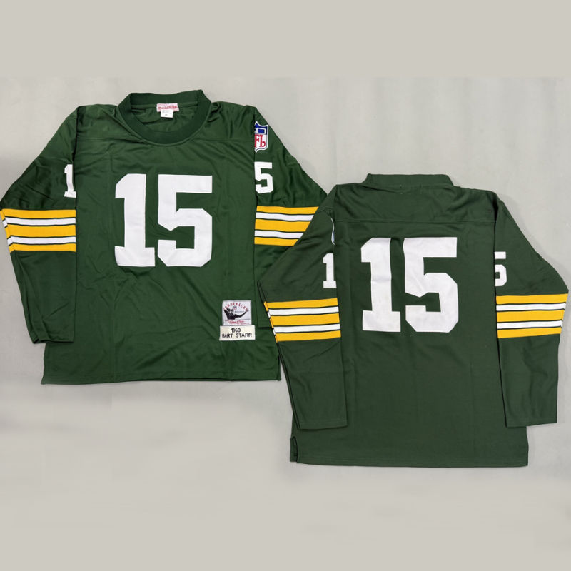 STARR #15 Men's Green Bay Packers Retro NFL Jersey