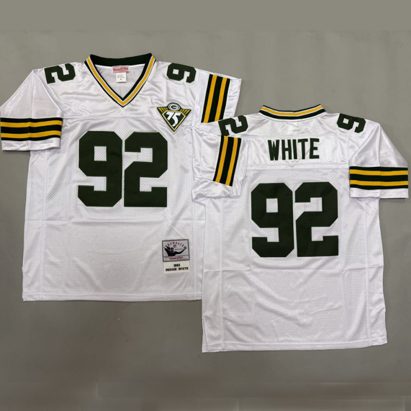 WHITE #92 Men's Green Bay Packers Retro NFL Jersey