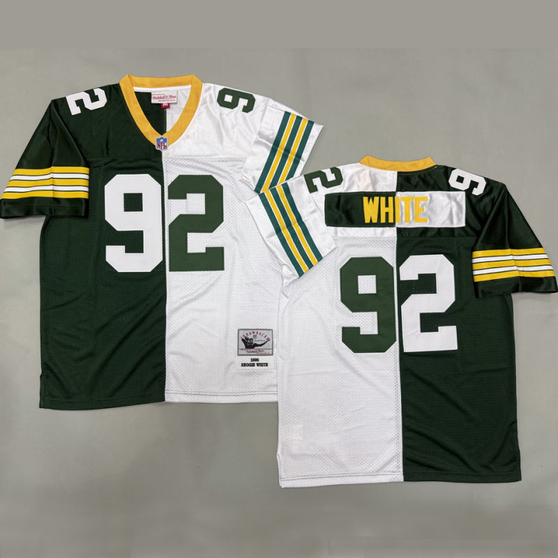 WHITE #92 Men's Green Bay Packers Retro NFL Jersey