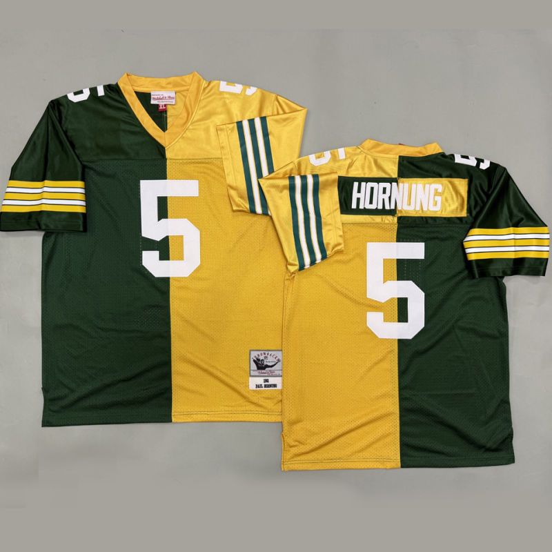 HORNUNNNG #5 Men's Green Bay Packers Retro NFL Jersey