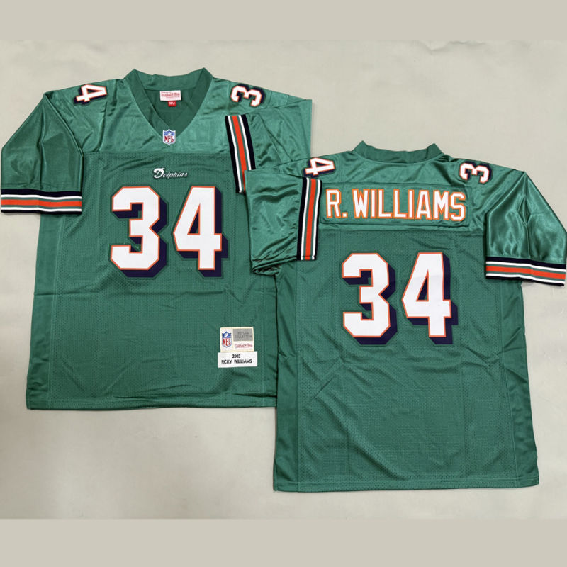 R WILLIAMS #34 Men's Miami Dolphins Retro NFL Jersey