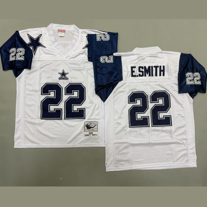 E SMITH #22 Men's Dallas Cowboys Retro NFL Jersey