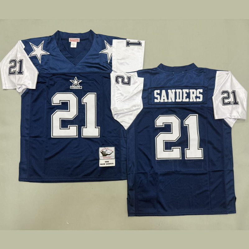 SANDERS #21 Men's Dallas Cowboys Retro NFL Jersey