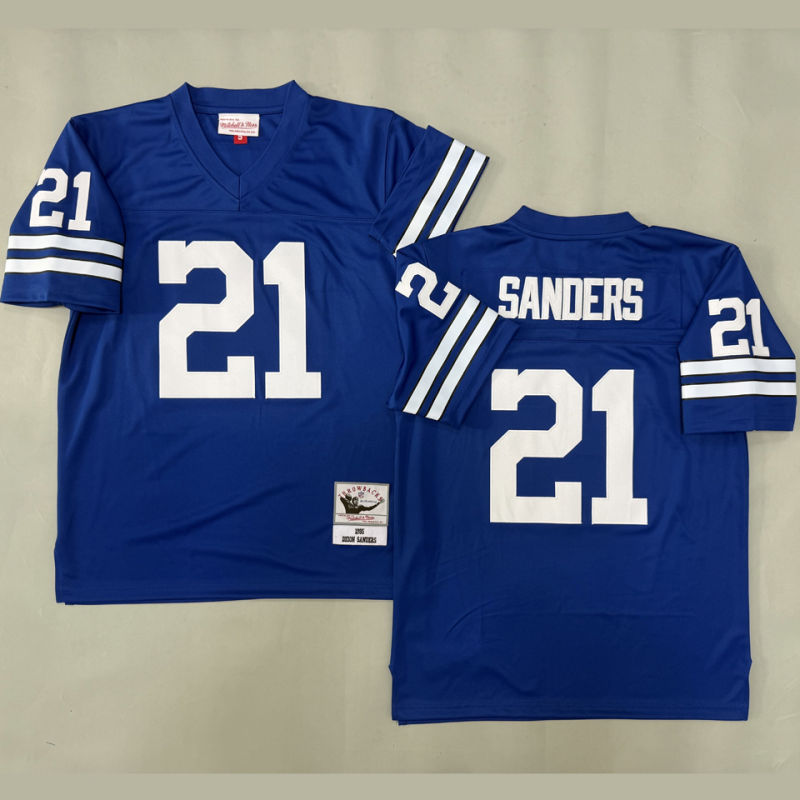 SANDERS #21 Men's Dallas Cowboys Retro NFL Jersey
