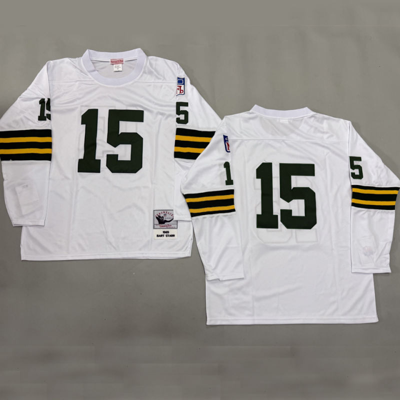 STARR #15 Men's Green Bay Packers Retro NFL Jersey