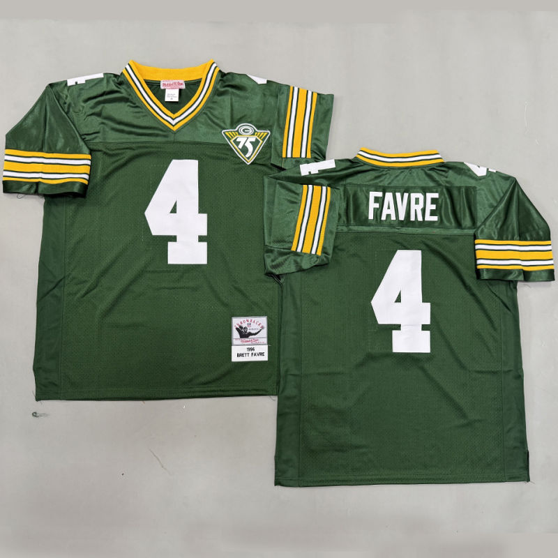 FAVRE #4 Men's Green Bay Packers Retro NFL Jersey