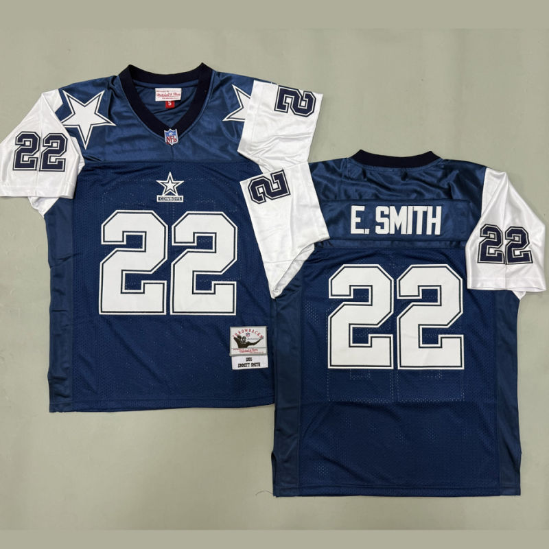 E SMITH #22 Men's Dallas Cowboys Retro NFL Jersey