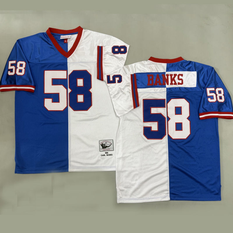 BANKS #58 Men's New York Giants Retro NFL Jersey