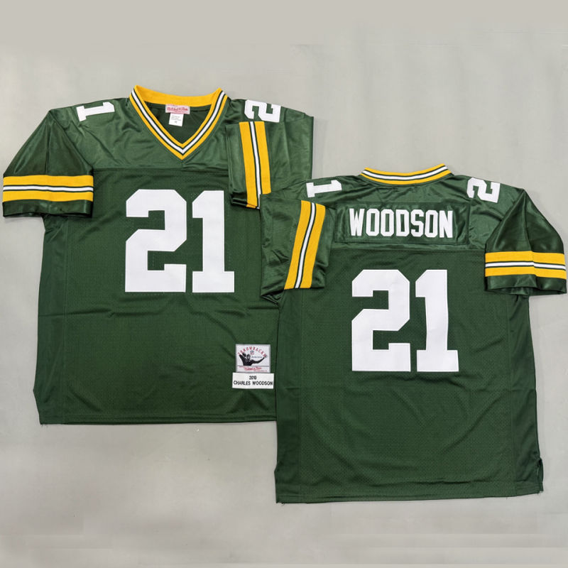 WOODSON #21 Men's Green Bay Packers Retro NFL Jersey
