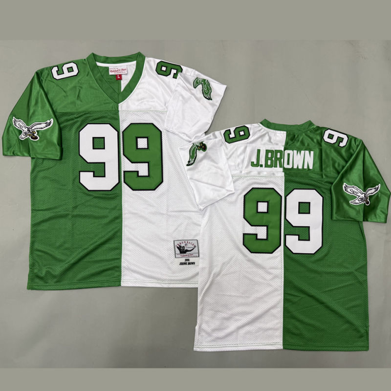 J BROWN #99 Men's Philadelphia Eagles Retro NFL Jersey