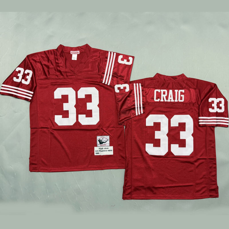CRAIG #33 Men's San Francisco 49ers Retro NFL Jersey #49
