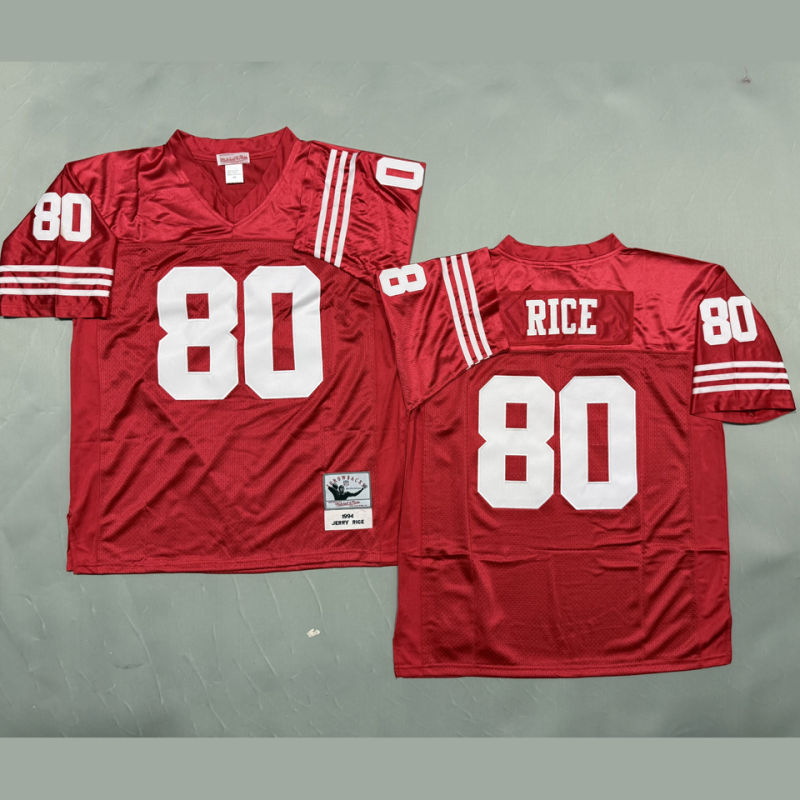 RICE #80 Men's San Francisco 49ers Retro NFL Jersey #49
