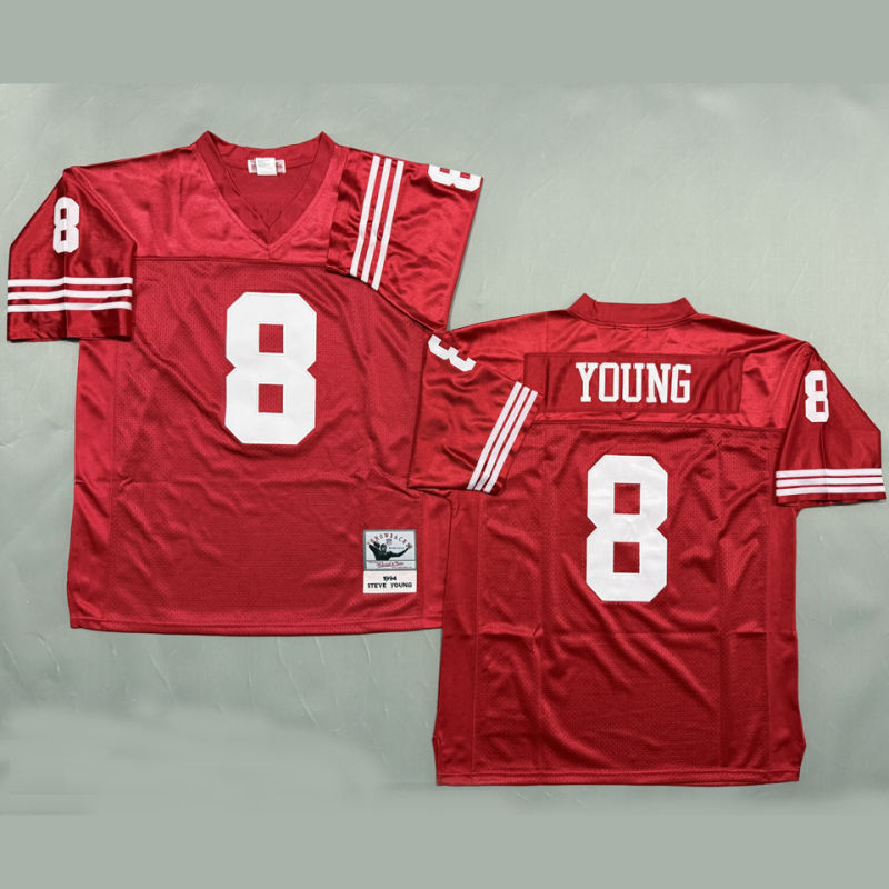 YOUNG #8 Men's San Francisco 49ers Retro NFL Jersey #49