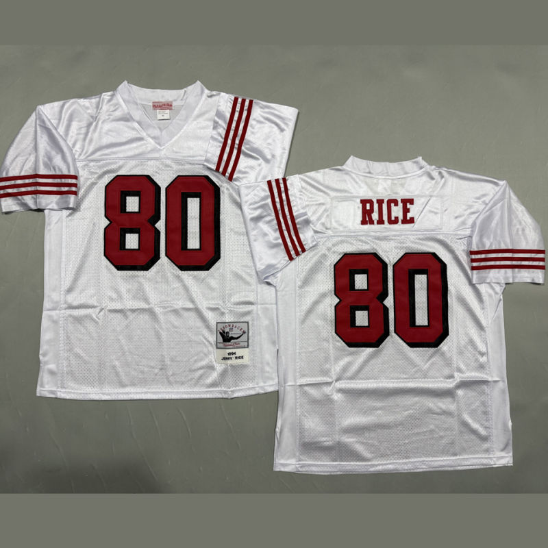 RICE #80 Men's San Francisco 49ers Retro NFL Jersey #49