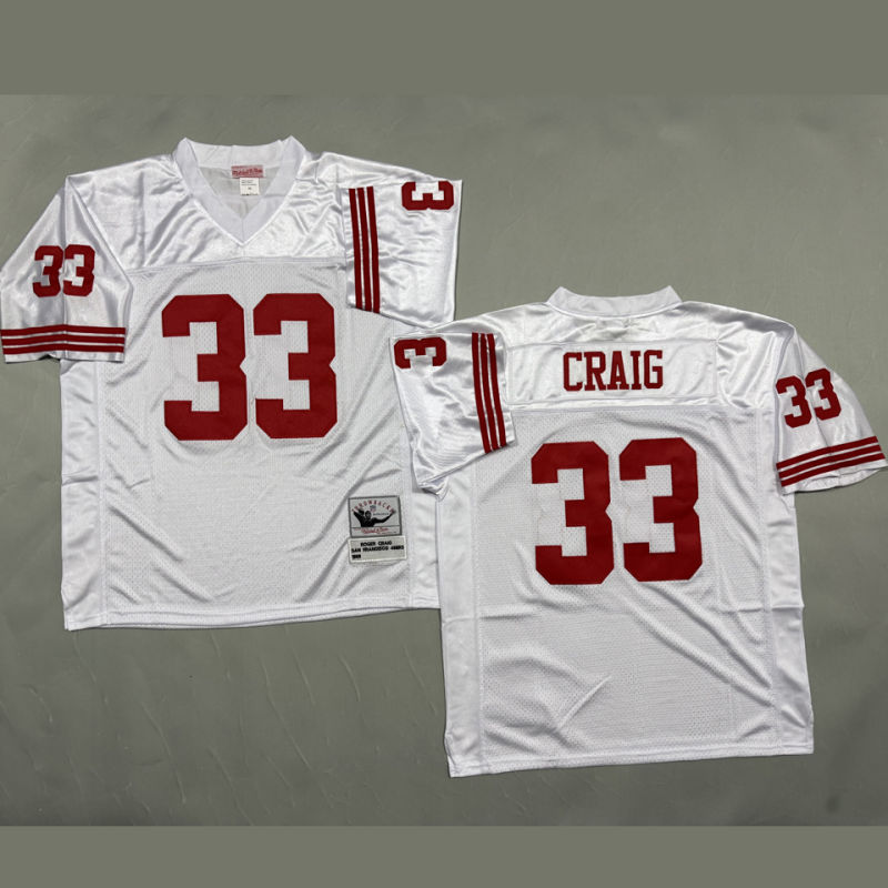 CRAIG #33 Men's San Francisco 49ers Retro NFL Jersey #49