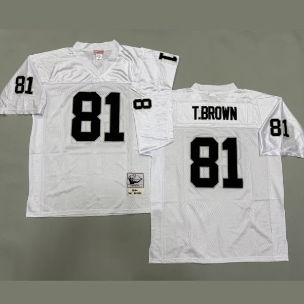 T.BROWN #81 Men's Las Vegas Raiders Retro NFL Jersey 突袭者