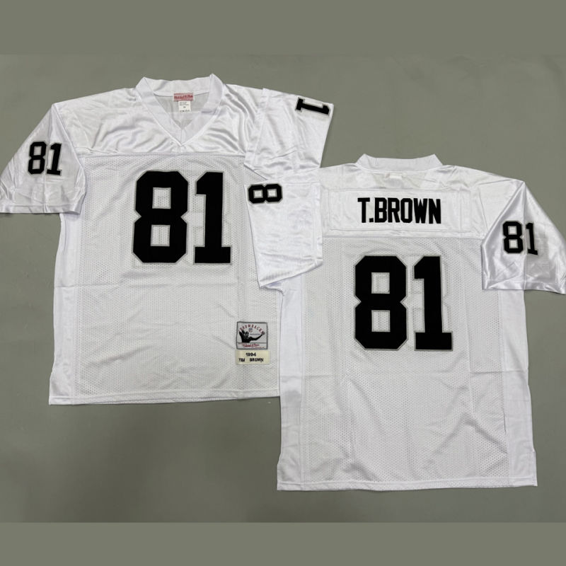 T BROWN #81 Men's Las Vegas Raiders Retro NFL Jersey