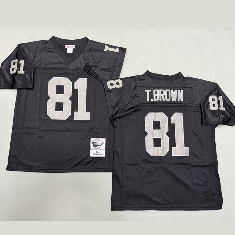 T BROWN #81 Men's Las Vegas Raiders Retro NFL Jersey