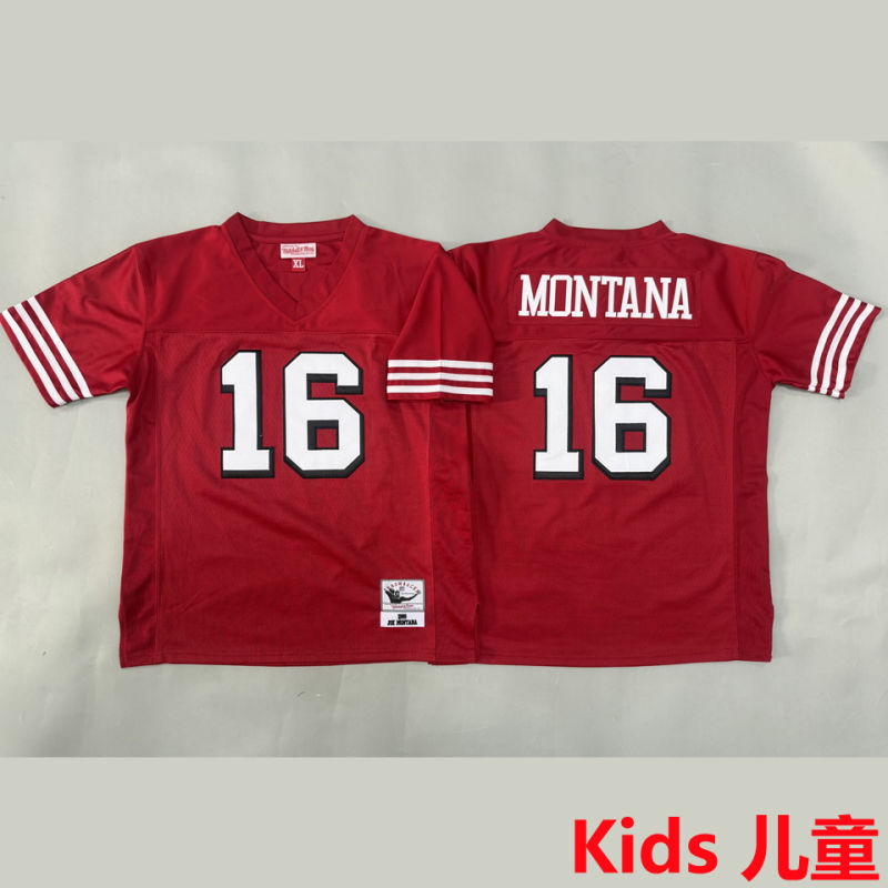 MONTANA #16 San Francisco 49ers Retro Kids NFL Jersey #49