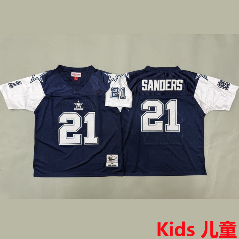 SANDERS #21 Dallas Cowboys Retro Kids NFL Jersey