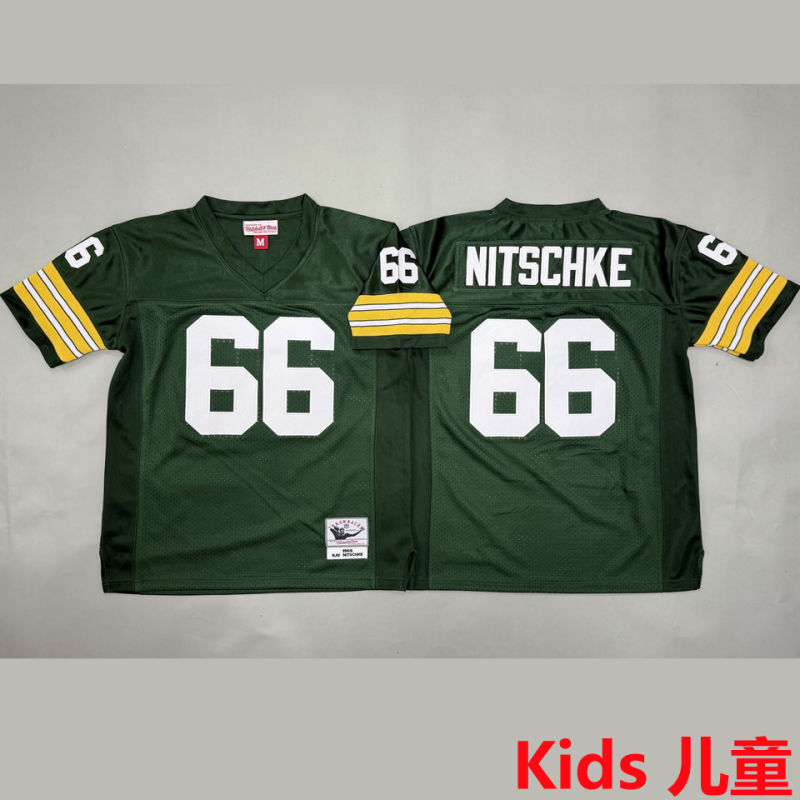 NITSCHKE #66 Green Bay Packers Retro Kids NFL Jersey