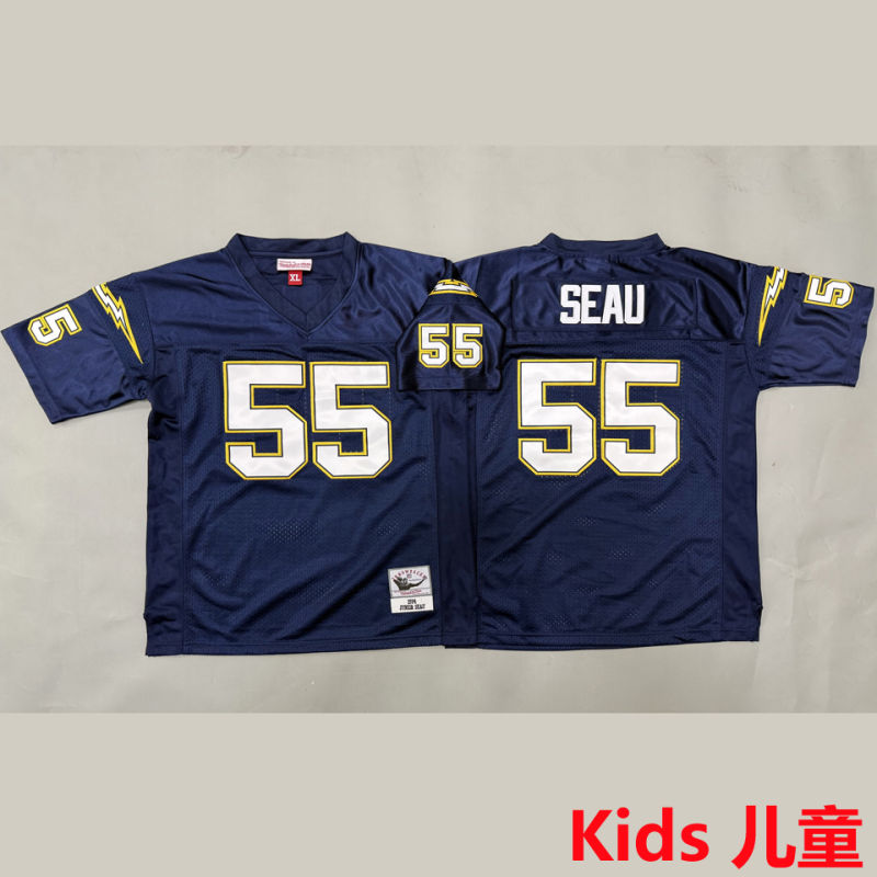 SEAU #55 Los Angeles Chargers Retro Kids NFL Jersey