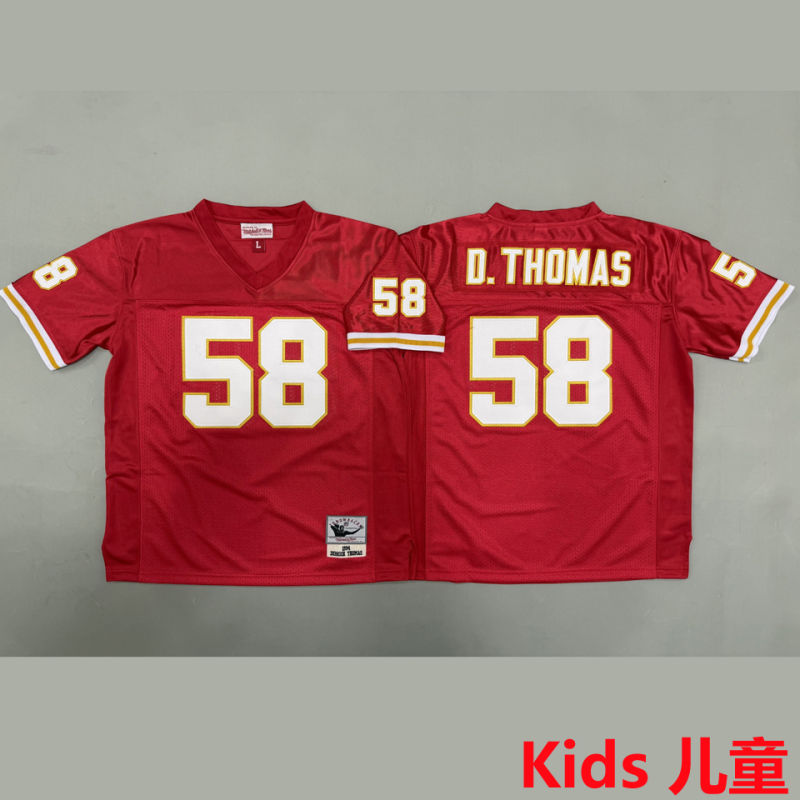D THOMAS #58 Kansas City Chiefs Retro Kids NFL Jersey