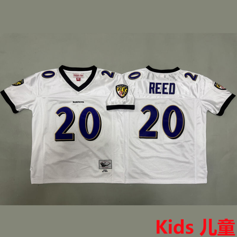 REED #20 Baltimore Ravens Retro Kids NFL Jersey