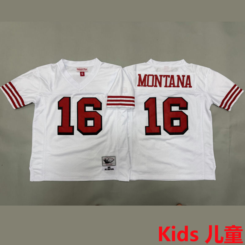 MONTANA #16 San Francisco 49ers Retro Kids NFL Jersey #49
