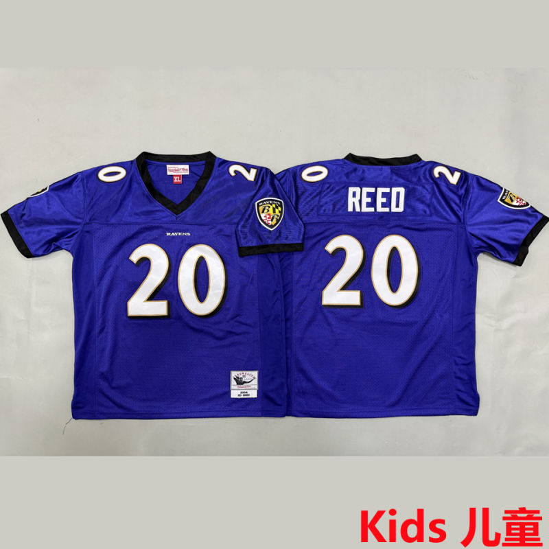 REED #20 Baltimore Ravens Retro Kids NFL Jersey