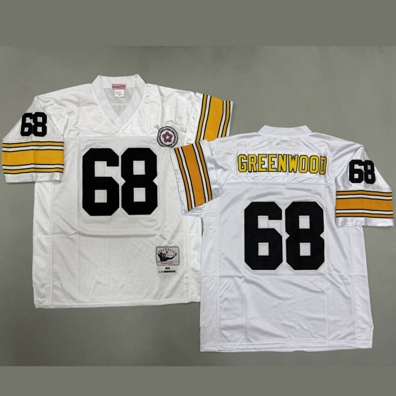 GREENWOOD #68 Men's Pittsburgh Steelers Retro NFL Jersey