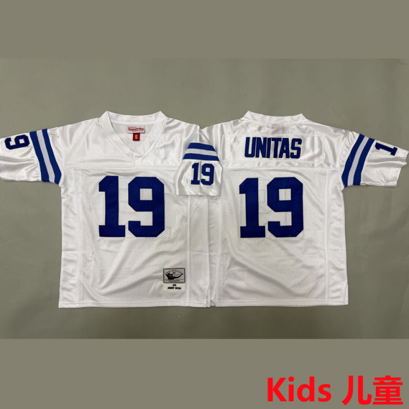 UNITAS #19 Indianapolis Colts Retro Kids NFL Jersey