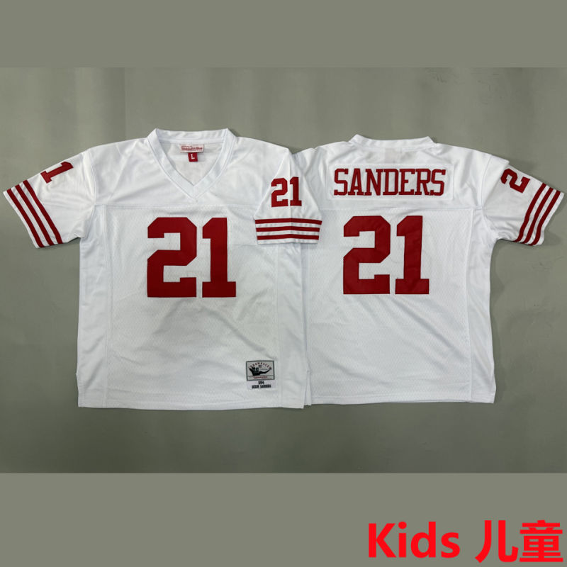 SANDERS #21 San Francisco 49ers Retro Kids NFL Jersey #49