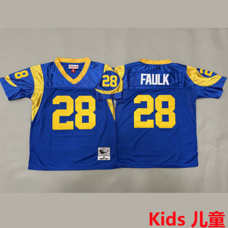 FAULK #28 Los Angeles Rams Retro Kids NFL Jersey