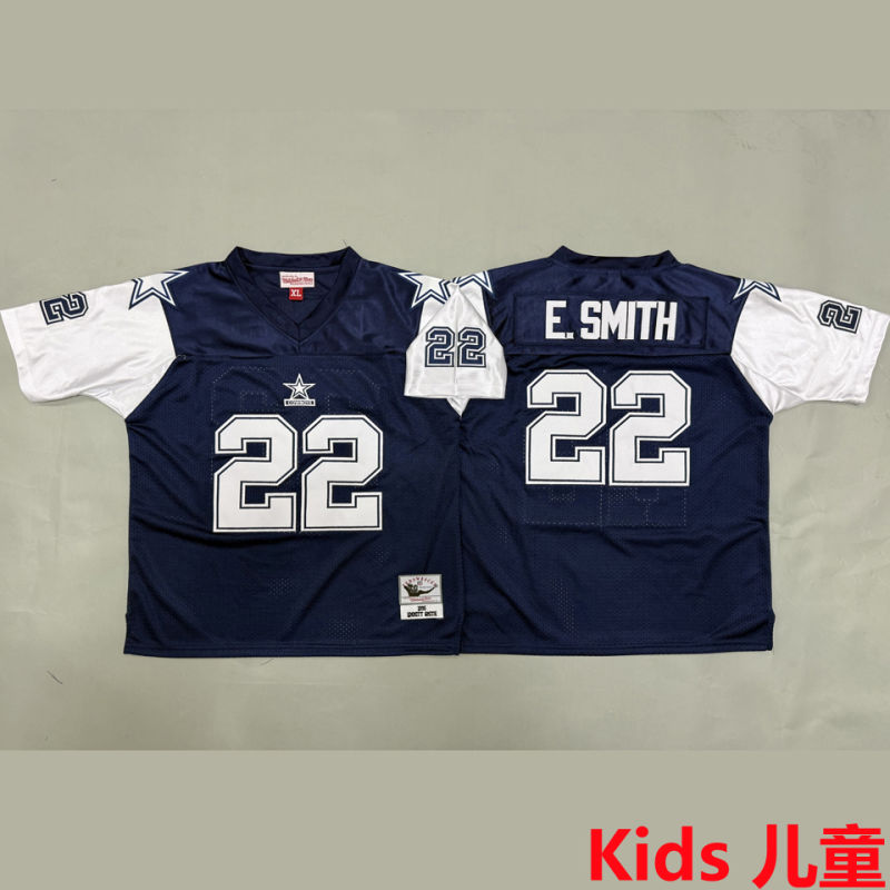 E SMITH #22 Dallas Cowboys Retro Kids NFL Jersey