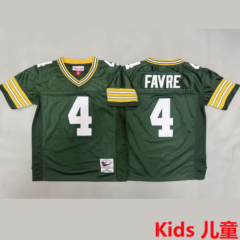 FAVRE #4 Green Bay Packers Retro Kids NFL Jersey