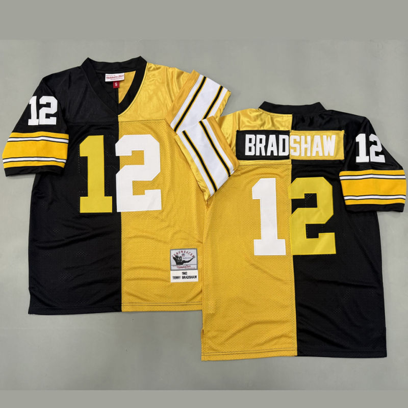 BRADSHAW #12 Men's Pittsburgh Steelers Retro NFL Jersey