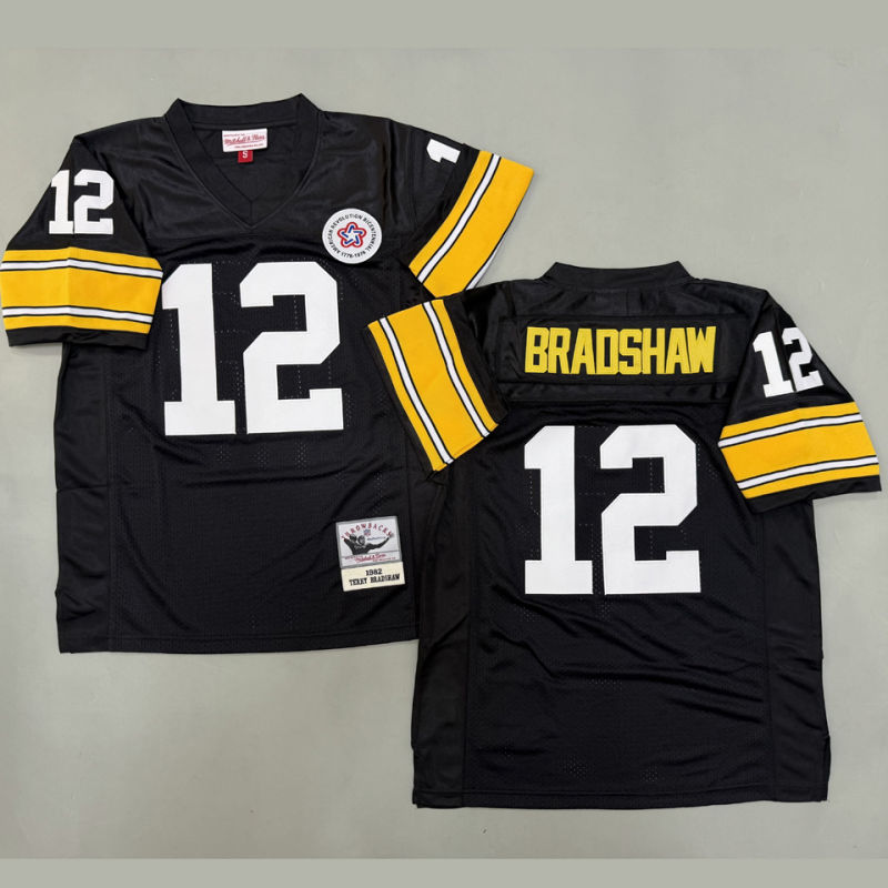 BRADSHAW #12 Men's Pittsburgh Steelers Retro NFL Jersey