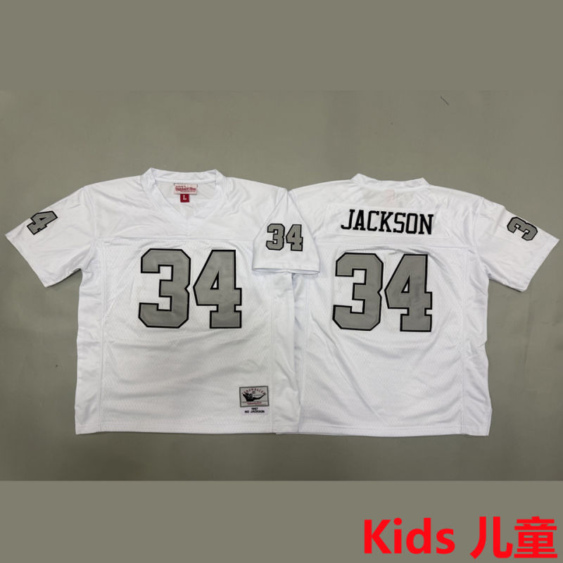 JACKSON #34 Las Vegas Raiders Retro Kids NFL Jersey