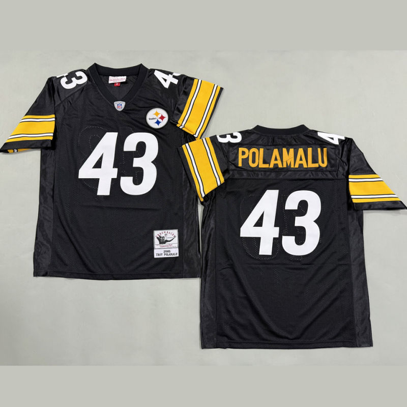 POLAMALU #43 Men's Pittsburgh Steelers Retro NFL Jersey