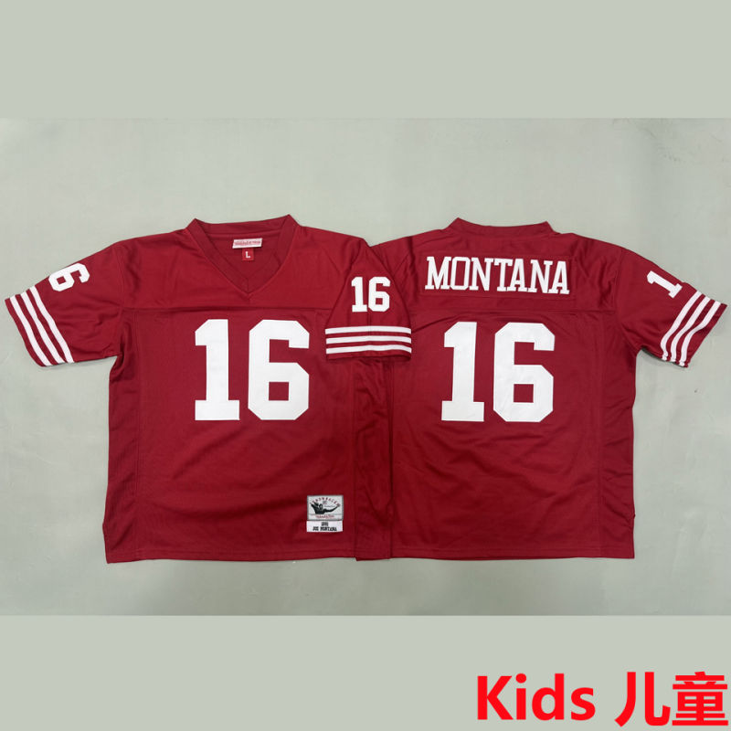 MONTANA #16 San Francisco 49ers Retro Kids NFL Jersey #49