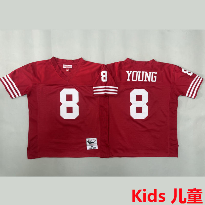YOUNG #8 San Francisco 49ers Retro Kids NFL Jersey #49