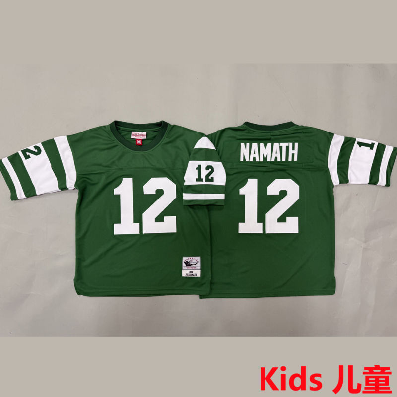 NAMATH #12 New York Jets Retro Kids NFL Jersey