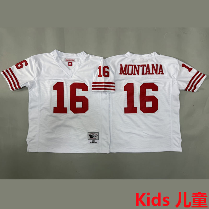 MONTANA #16 San Francisco 49ers Retro Kids NFL Jersey #49