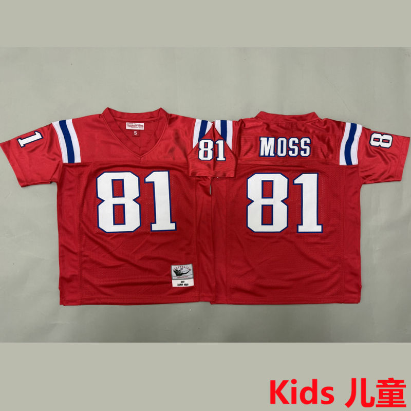 MOSS #81 New England Patriots Retro Kids NFL Jersey