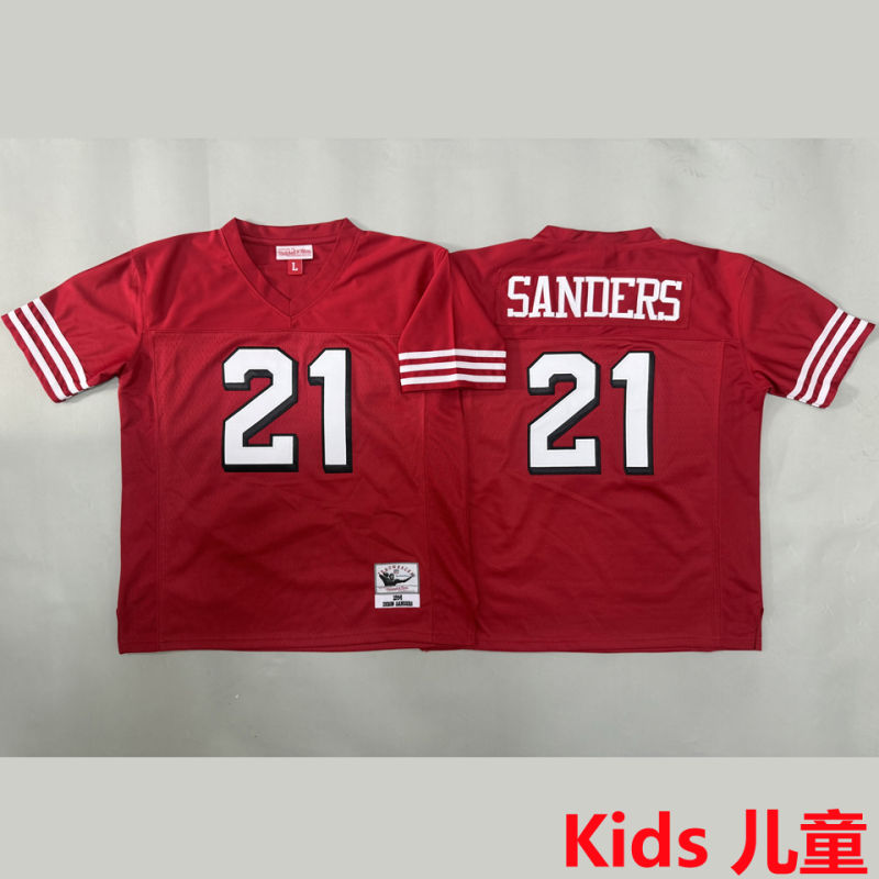 SANDERS #21 San Francisco 49ers Retro Kids NFL Jersey #49