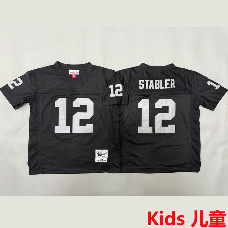 STABLER #12 Las Vegas Raiders Retro Kids NFL Jersey