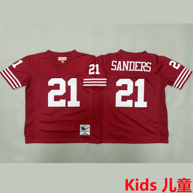 SANDERS #21 San Francisco 49ers Retro Kids NFL Jersey #49