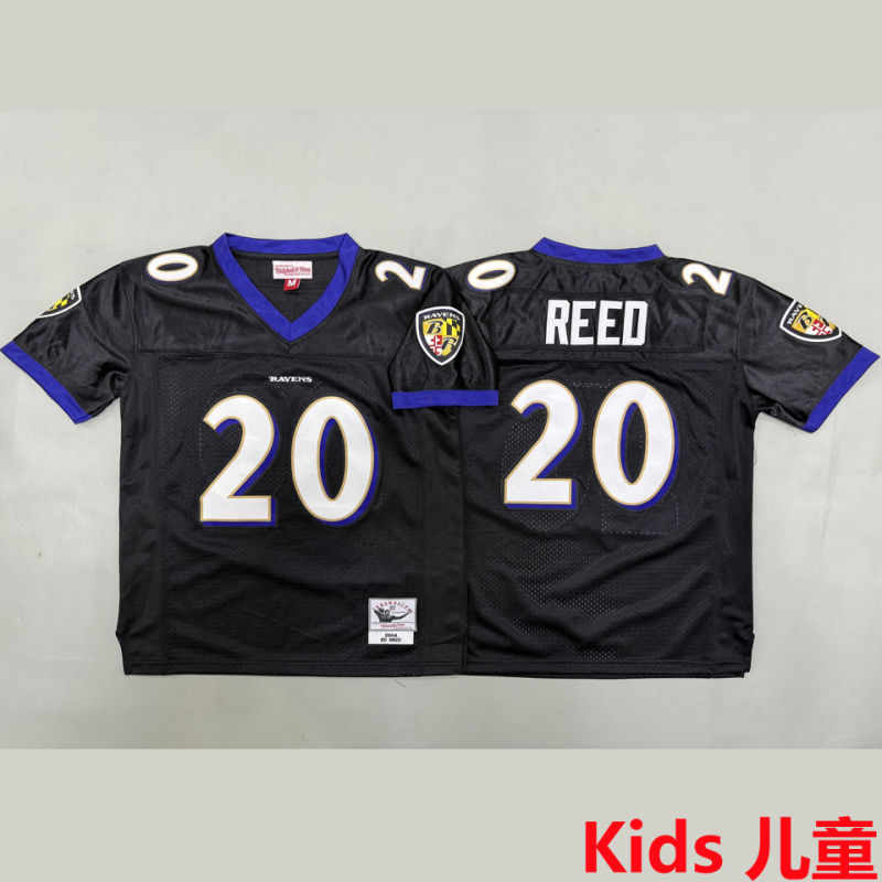 REED #20 Baltimore Ravens Retro Kids NFL Jersey