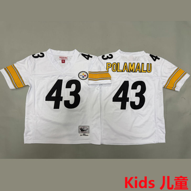 POLAMALU #43 Pittsburgh Steelers Retro Kids NFL Jersey
